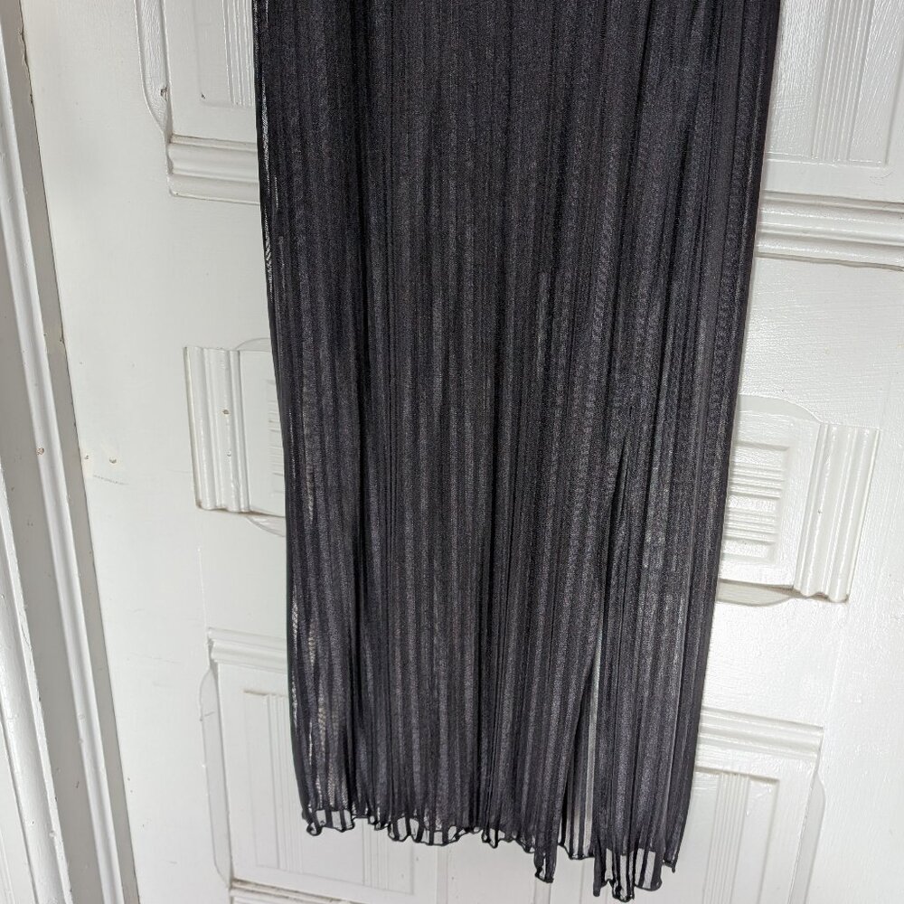 Forever 21 Goth Striped Mesh Turtlneck Maxi Dress Size XL NWT - Picture 8 of 10